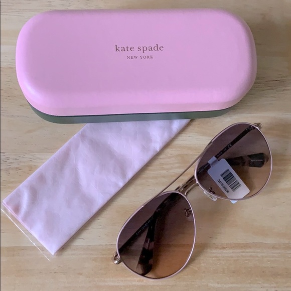 kate spade Accessories - NWT KATE SPADE Pink Carolane Aviator Sunglasses